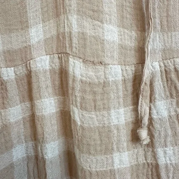 🎉SHOW ME YOUR MUMU Viola Plaid Mini Dress Cream Medium - Picture 9 of 14